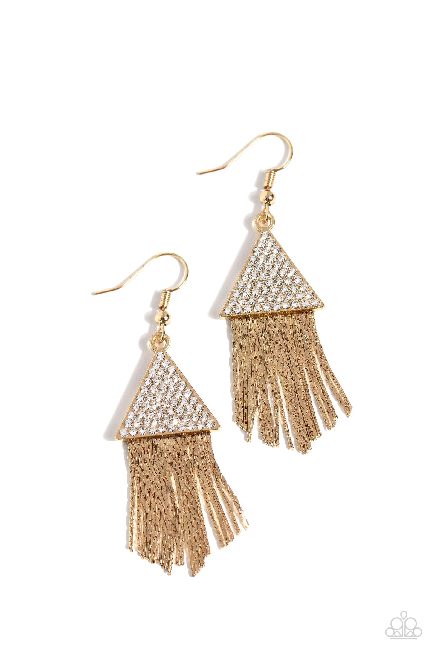 Pyramid SHEEN - Gold Earrings - Paparazzi Accessories - Alies Bling Bar