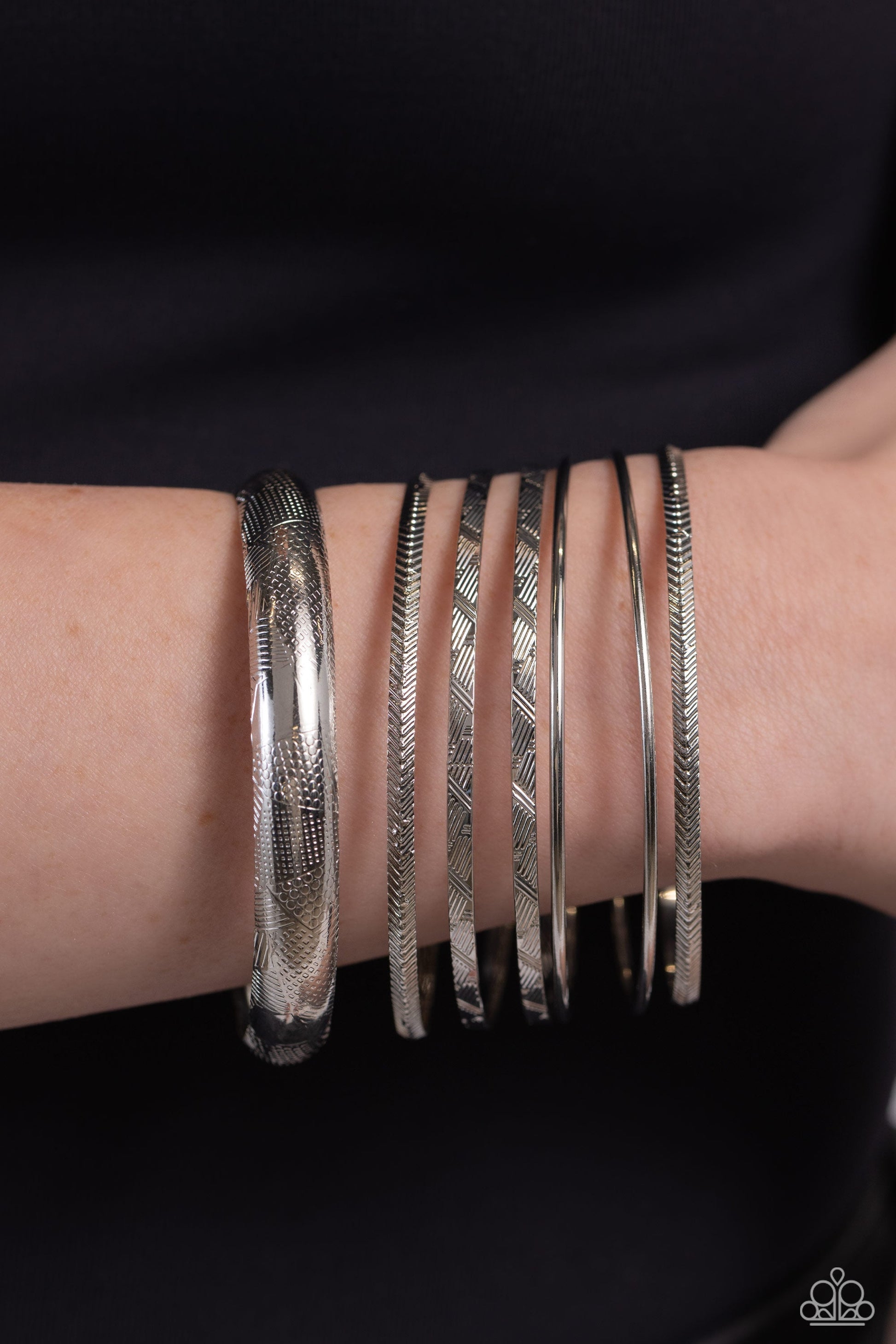 Stackable Stunner - Silver Bracelet - Paparazzi Accessories - Alies Bling Bar