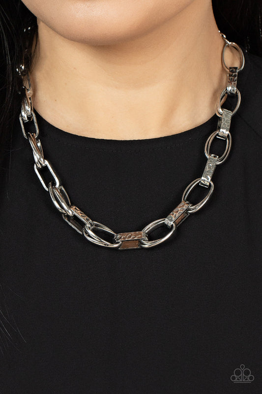 Motley In Motion - Silver Necklace - Paparazzi Accessories - Alies Bling Bar