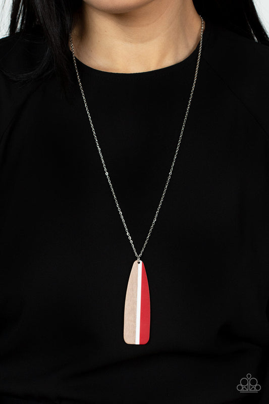 Grab a Paddle - Red Necklace - Paparazzi Accessories - Alies Bling Bar