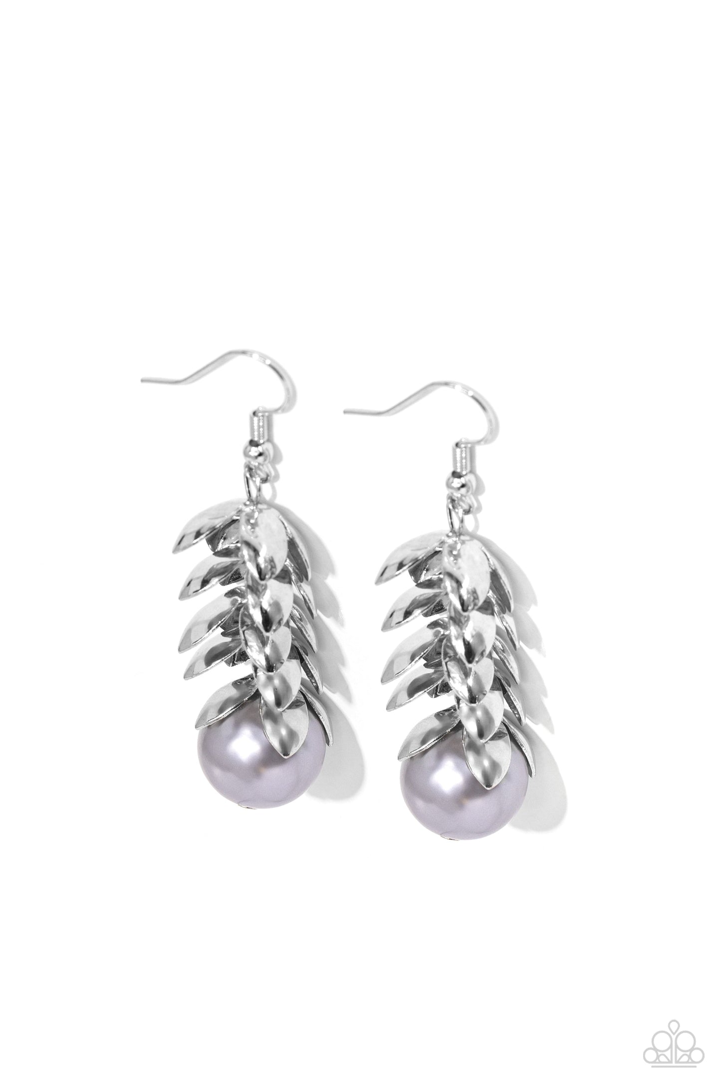 Ocean FROND Property - Silver Earrings - Paparazzi Accessories - Alies Bling Bar