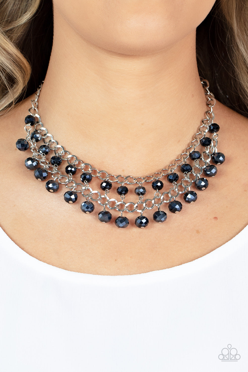 Urban Palace - Blue Necklace - Paparazzi Accessories - Alies Bling Bar