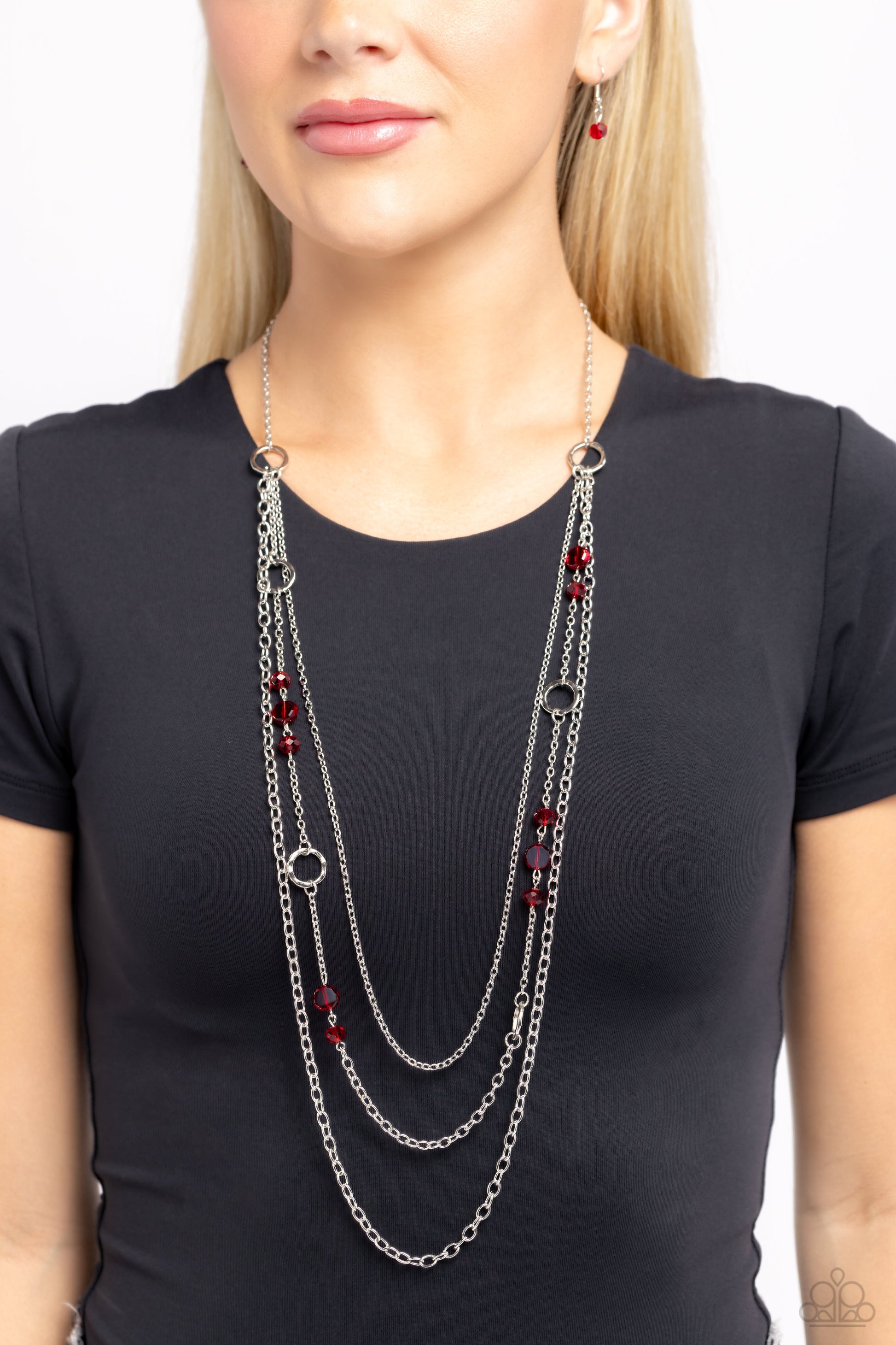 Starry-Eyed Eloquence - Red Necklace - Paparazzi Accessories - Alies Bling Bar