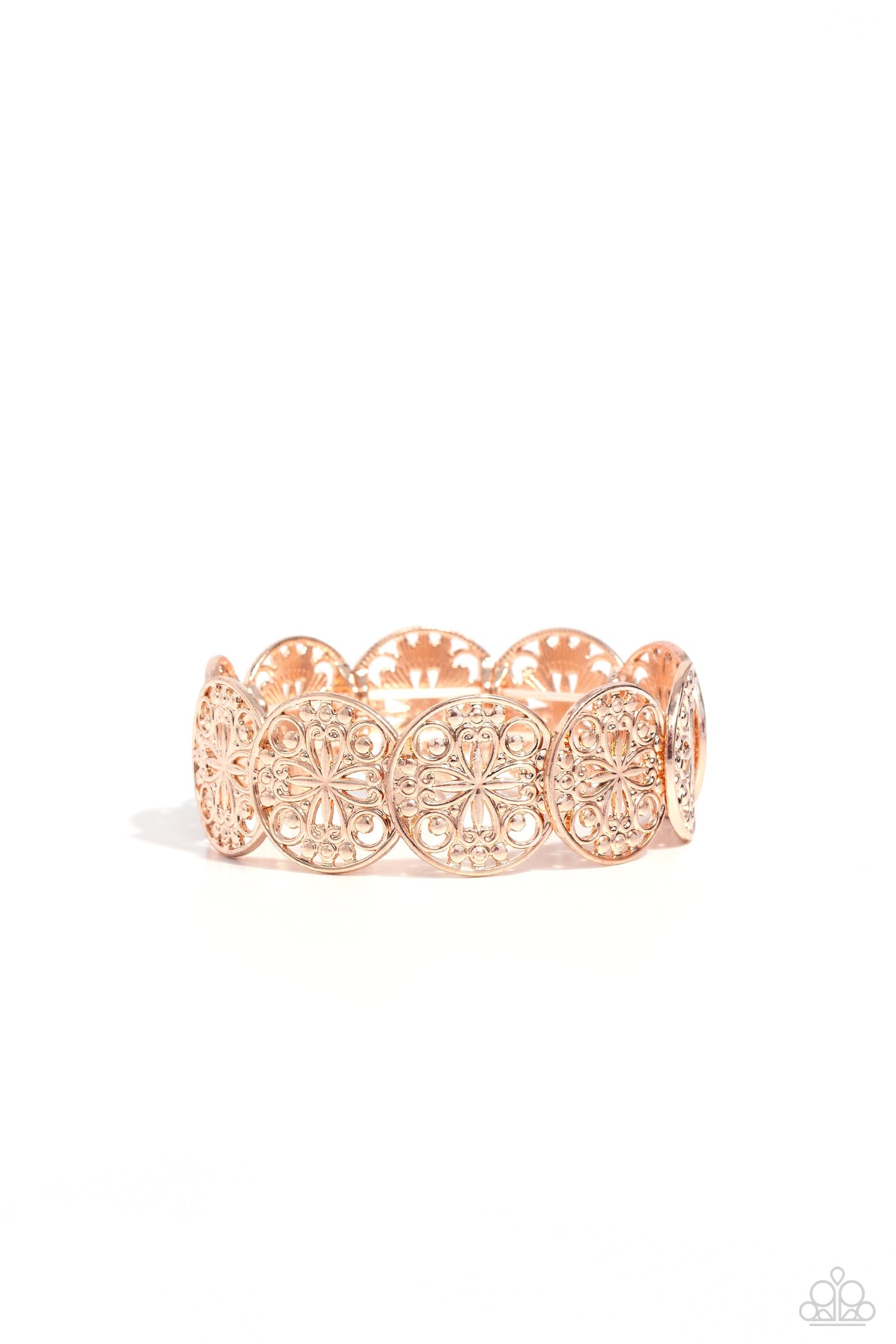 Portico Picnic - Rose Gold Bracelet - Paparazzi Accessories - Alies Bling Bar