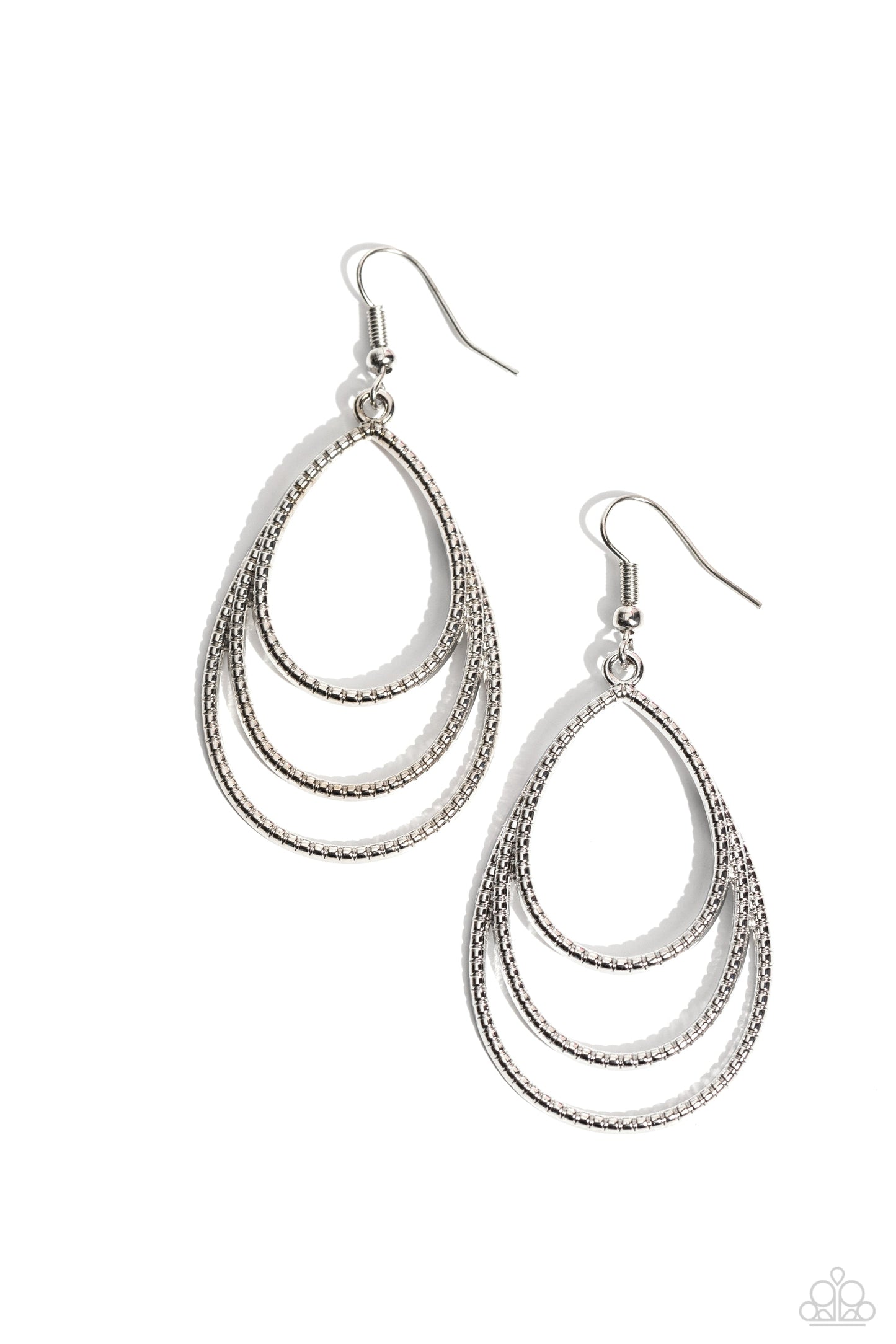 Trendy TIER-Drops - Silver Earrings - Paparazzi Accessories - Alies Bling Bar