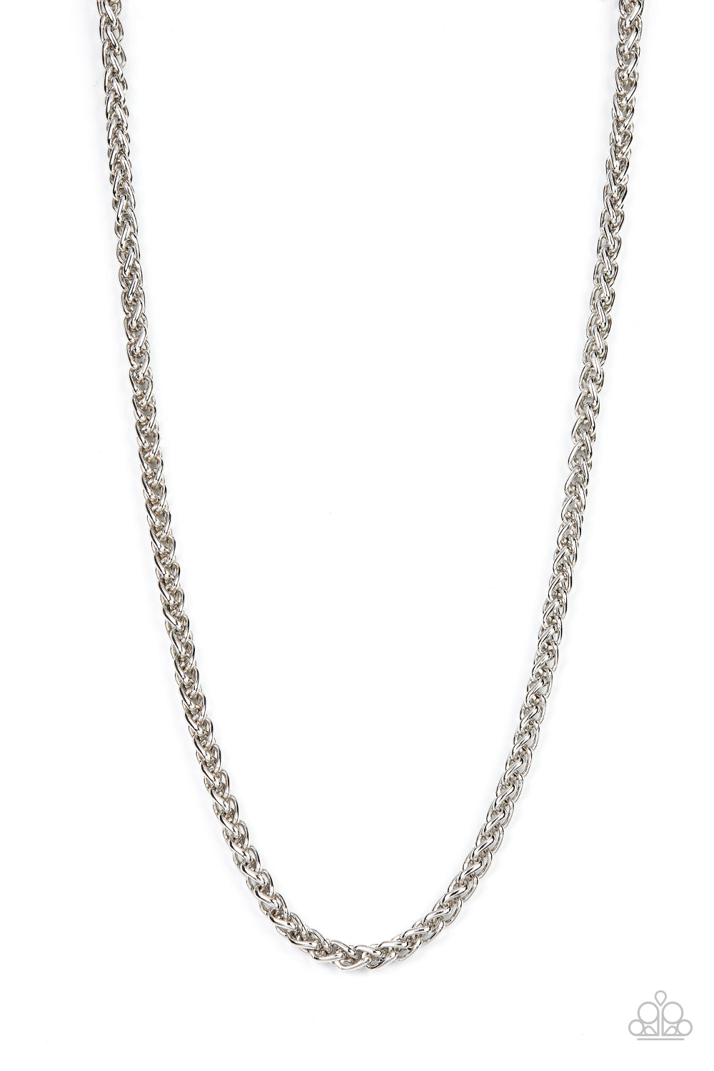 Metro Monopoly - Silver-Mens  Necklace - Paparazzi Accessories - Alies Bling Bar