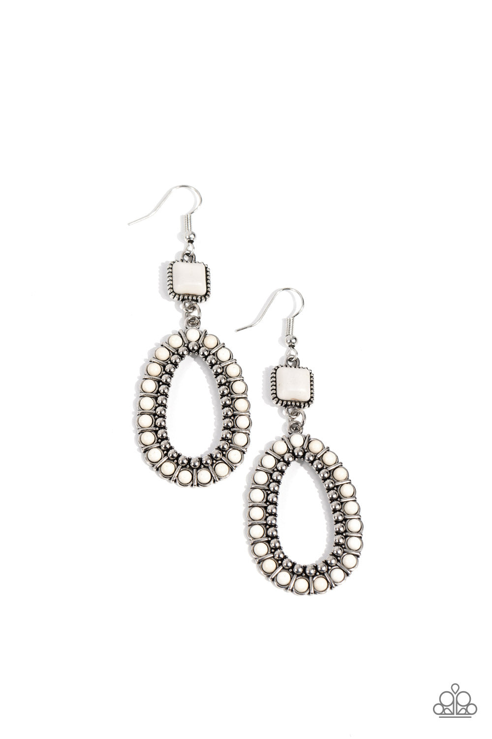 Napa Valley Luxe - White Earrings - Paparazzi Accessories - Alies Bling Bar