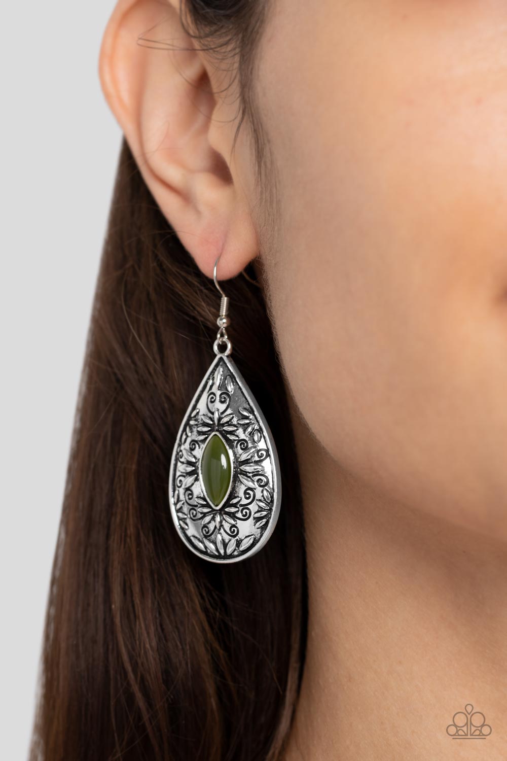 Two PERENNIALS in a Pod - Green Earrings - Paparazzi Accessories - Alies Bling Bar