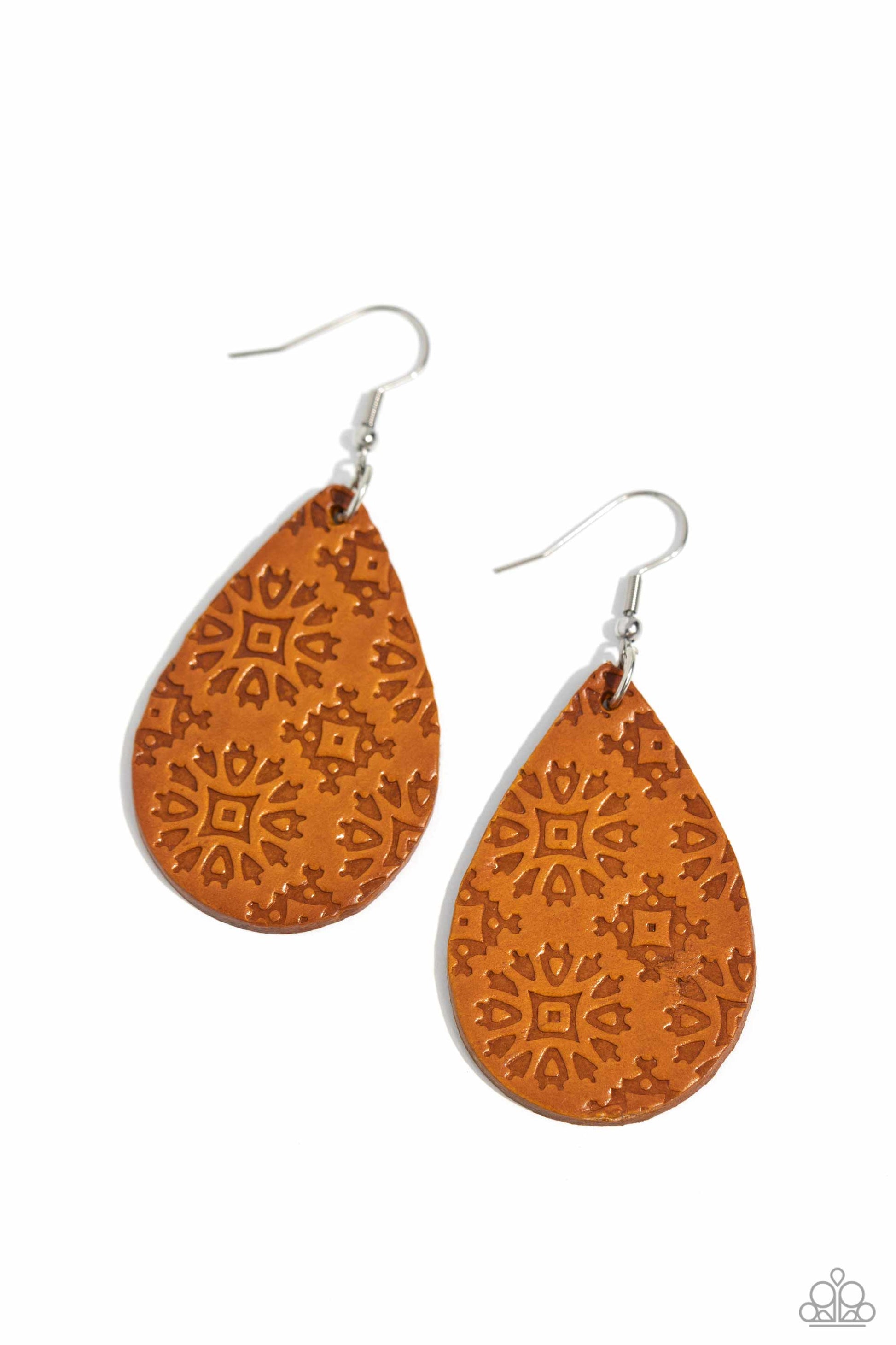 Stylishly Subtropical - Orange Earrings - Paparazzi Accessories - Alies Bling Bar