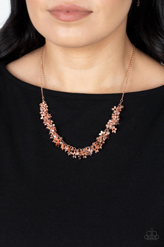 Fearlessly Floral - Copper Necklace - Paparazzi Accessories - Alies Bling Bar