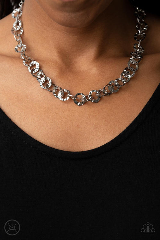 Rebel Grit - Silver Necklace - Paparazzi Accessories - Alies Bling Bar