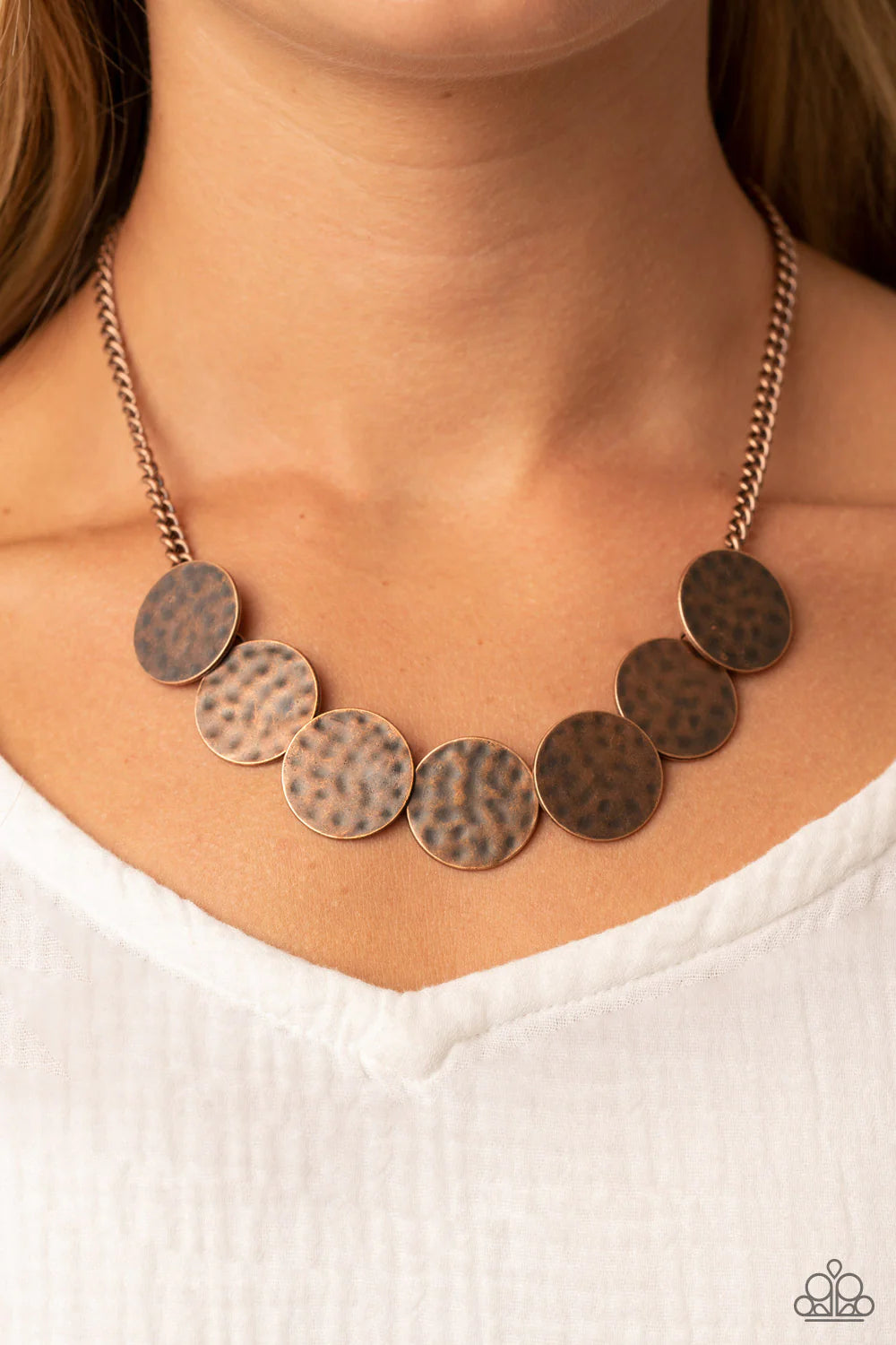 Flip a Coin - Copper Necklace - Paparazzi Accessories - Alies Bling Bar