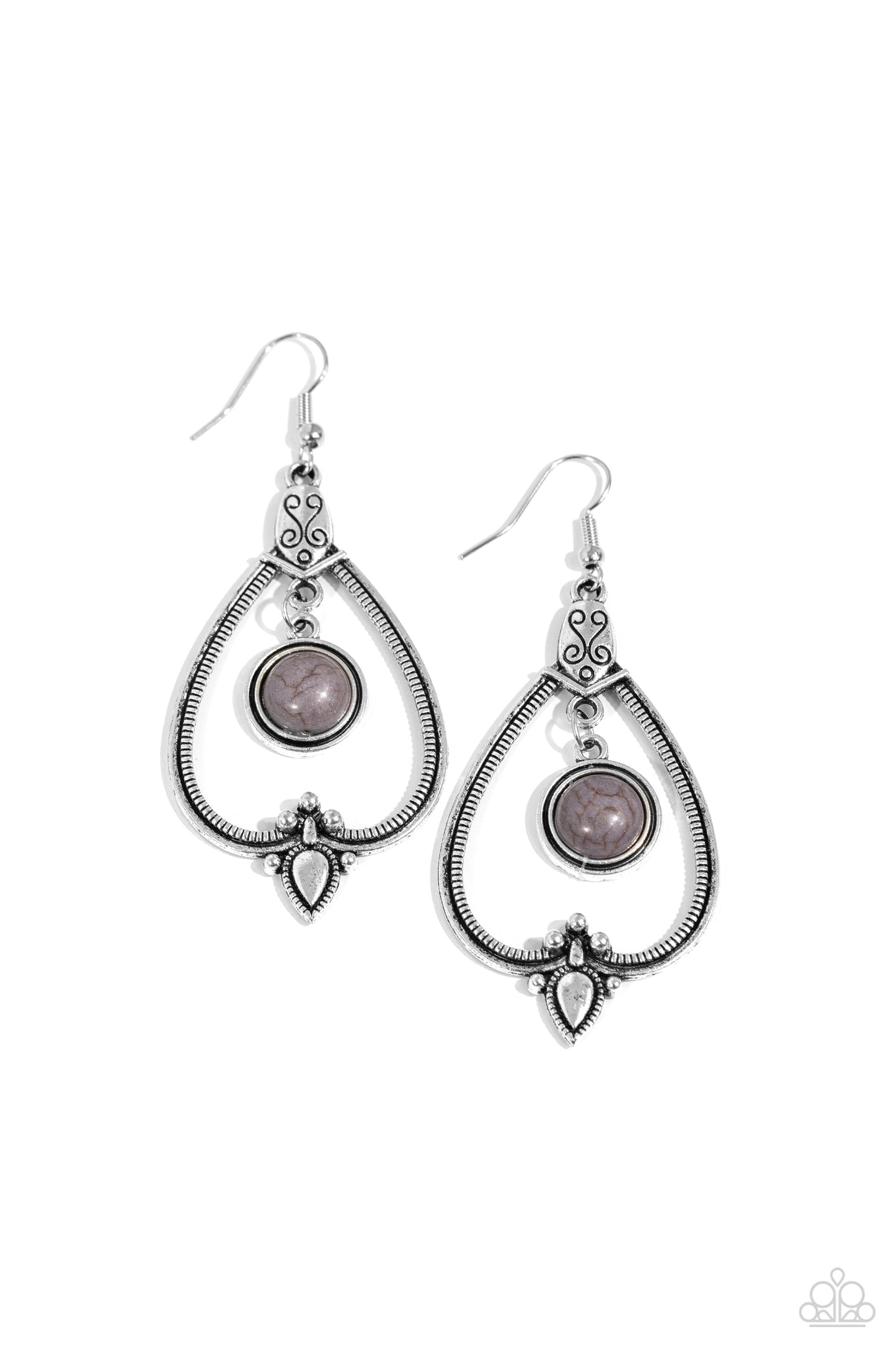 Rocky Mountain Royalty - Silver Earrings - Paparazzi Accessories - Alies Bling Bar