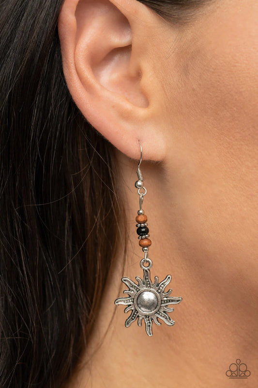 Sunshiny Days - Black Earrings - Paparazzi Accessories - Alies Bling Bar