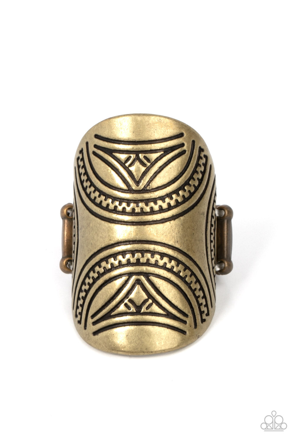 Pharaoh Party - Brass Ring - Paparazzi Accessories - Alies Bling Bar