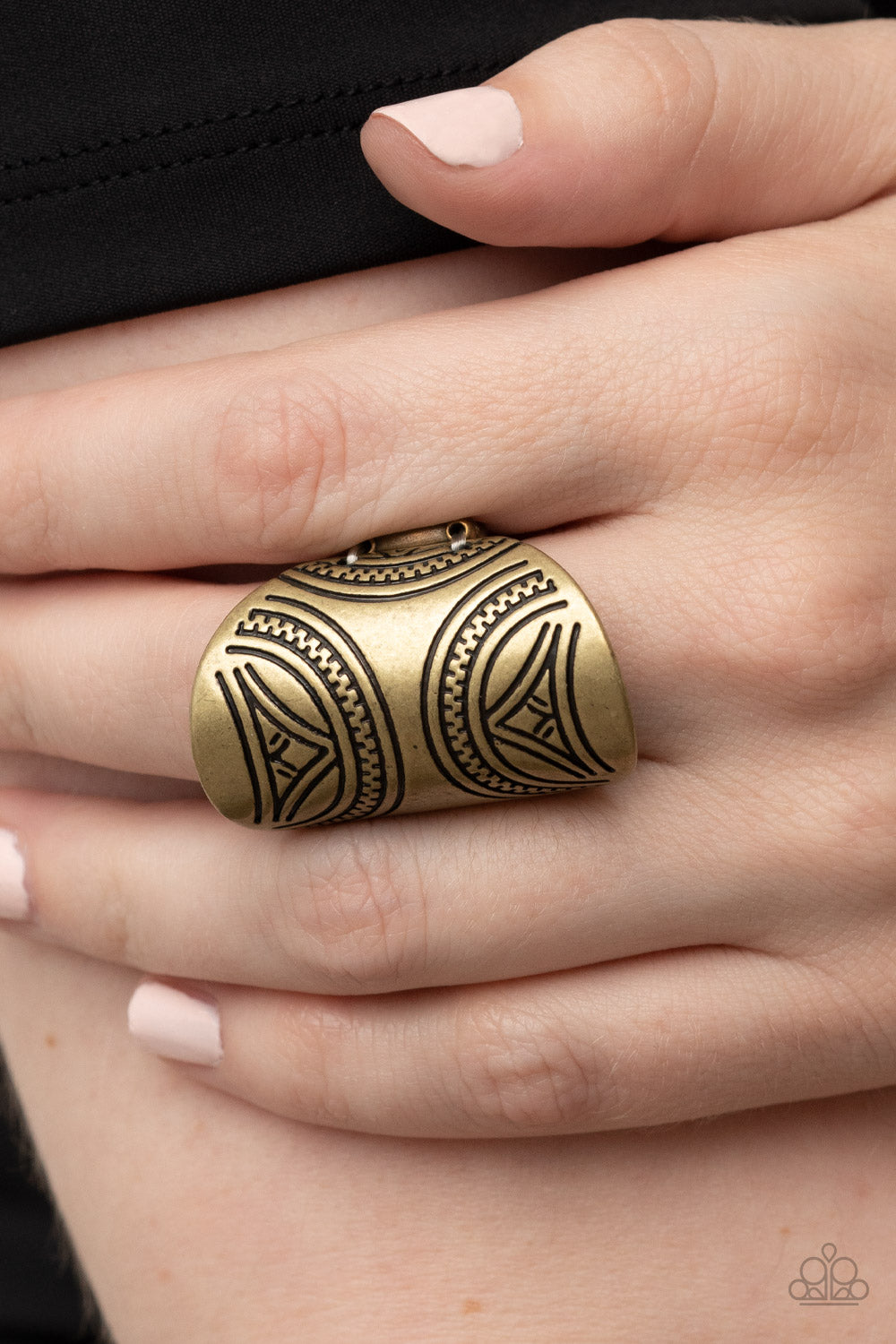 Pharaoh Party - Brass Ring - Paparazzi Accessories - Alies Bling Bar