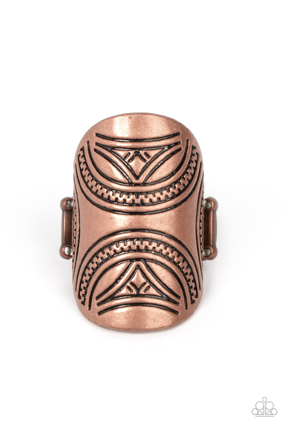 Pharaoh Party - Copper Ring - Paparazzi Accessories - Alies Bling Bar