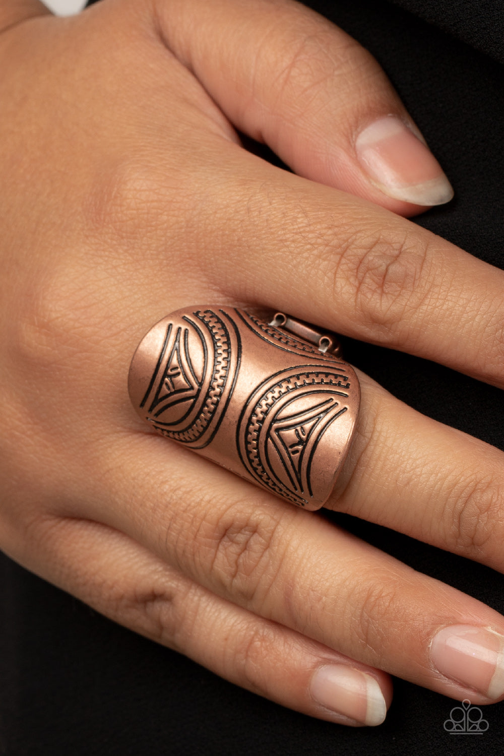 Pharaoh Party - Copper Ring - Paparazzi Accessories - Alies Bling Bar