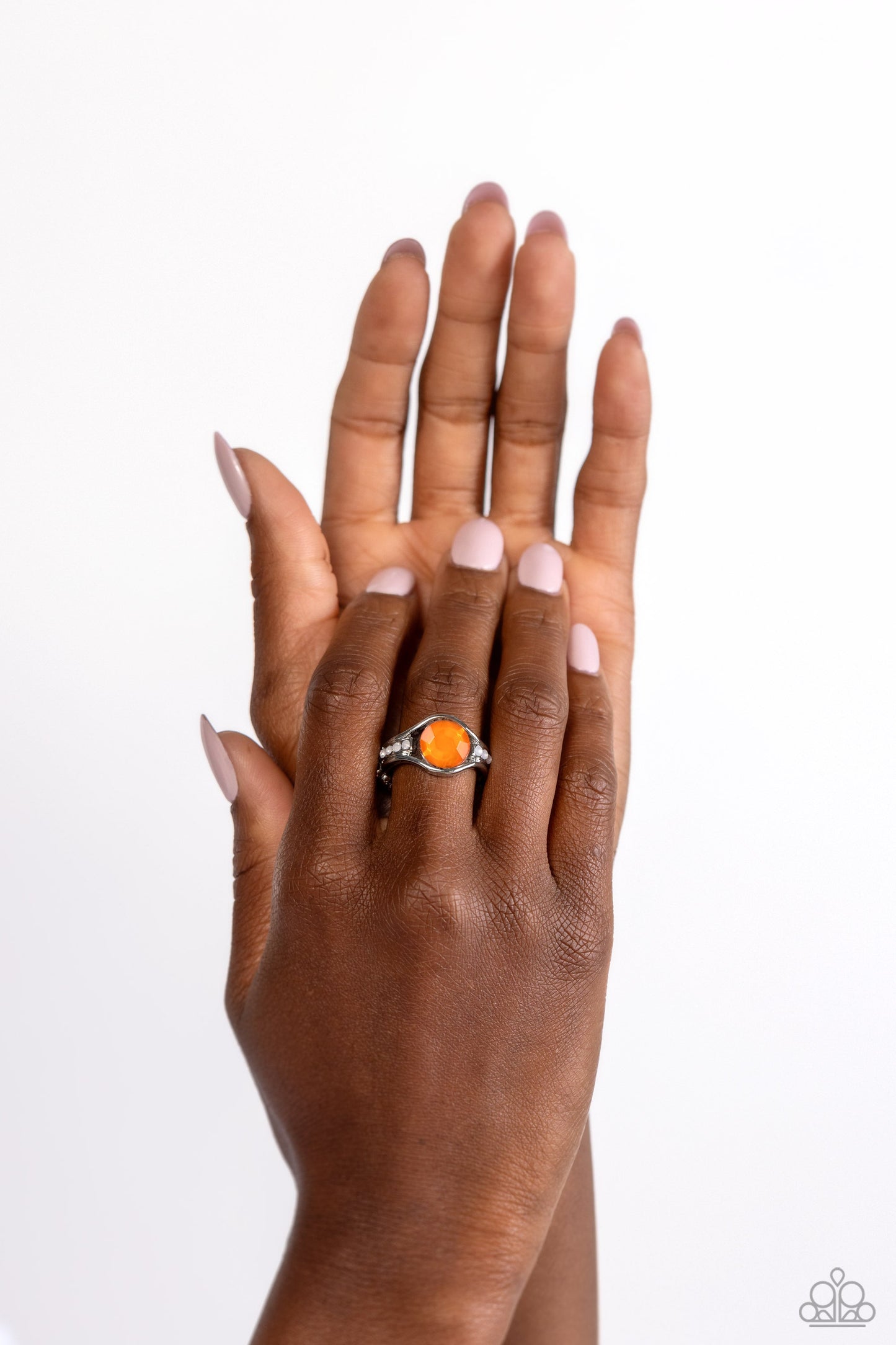 Meadow Mist - Orange Ring - Paparazzi Accessories - Alies Bling Bar