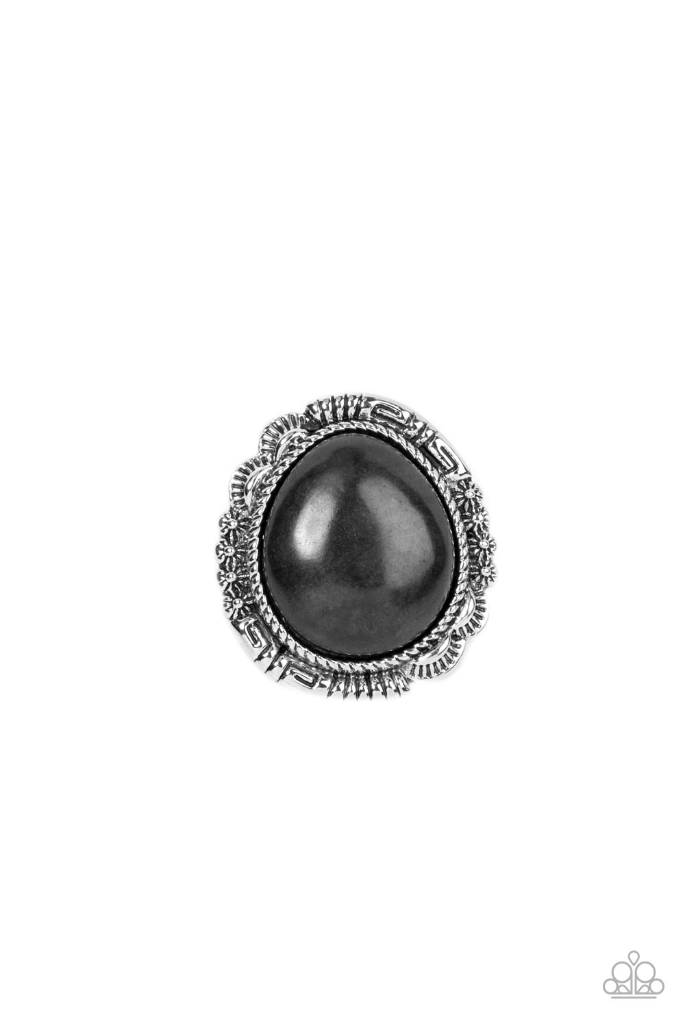 Salt of the Earth - Black Ring - Paparazzi Accessories - Alies Bling Bar