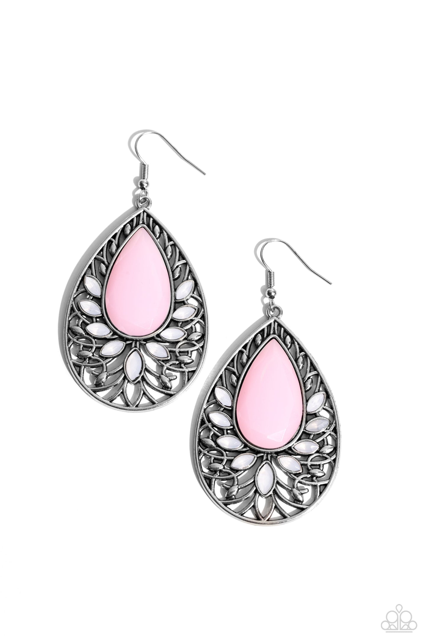 Floral Fairytale - Pink Earrings - Paparazzi Accessories - Alies Bling Bar