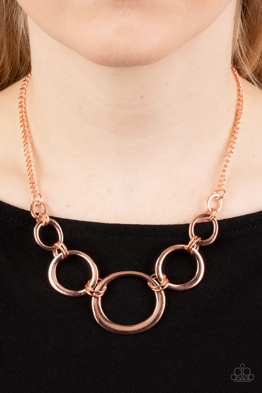 Short Circuit - Copper Necklace - Paparazzi Accessories - Alies Bling Bar