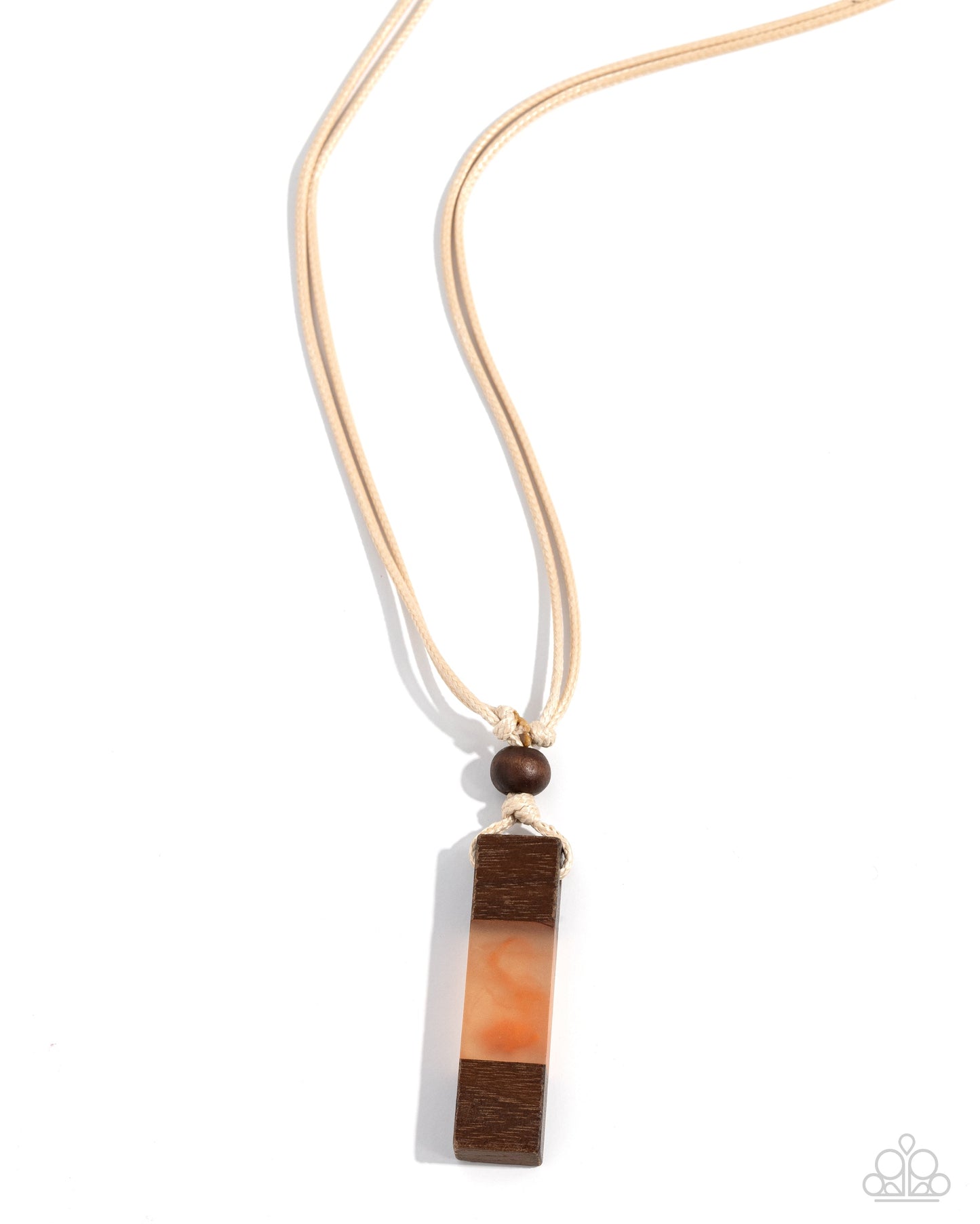 Timber Totem - Orange Necklace - Paparazzi Accessories - Alies Bling Bar