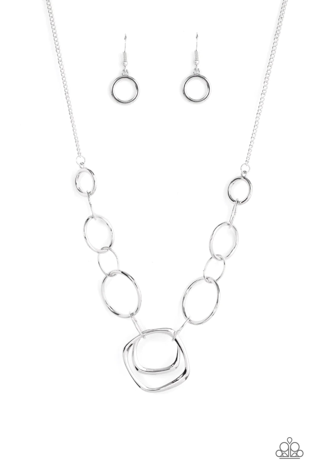 Linked Up Luminosity - Silver Necklace - Paparazzi Accessories - Alies Bling Bar