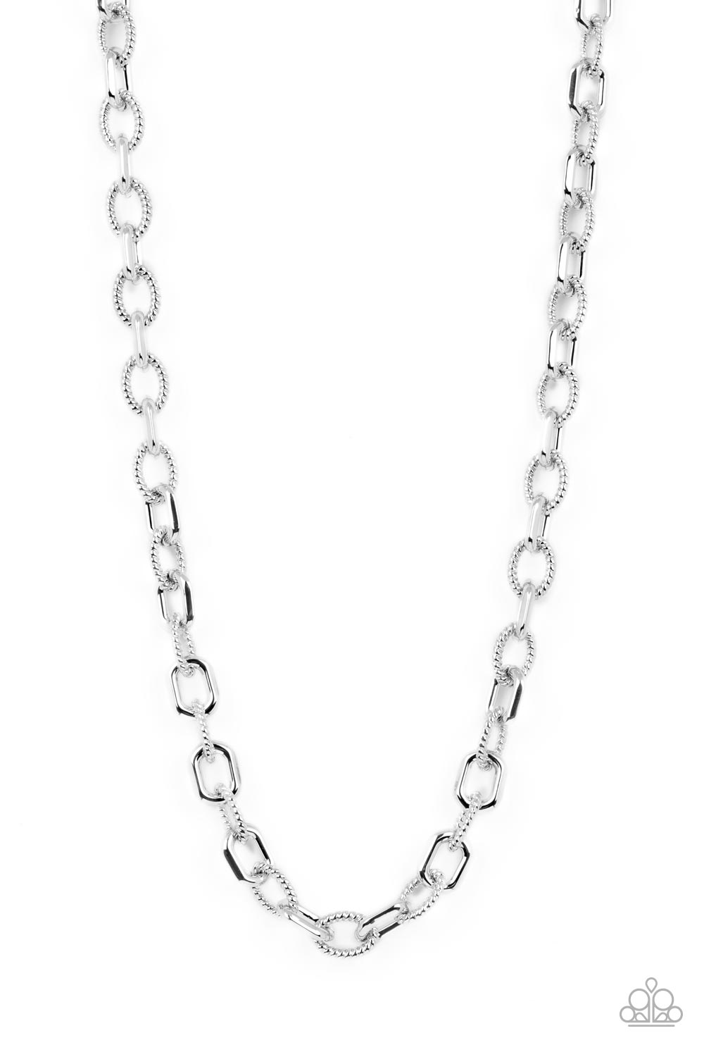 Modern Motorhead - Silver-Mens-Necklace - Paparazzi Accessories - Alies Bling Bar