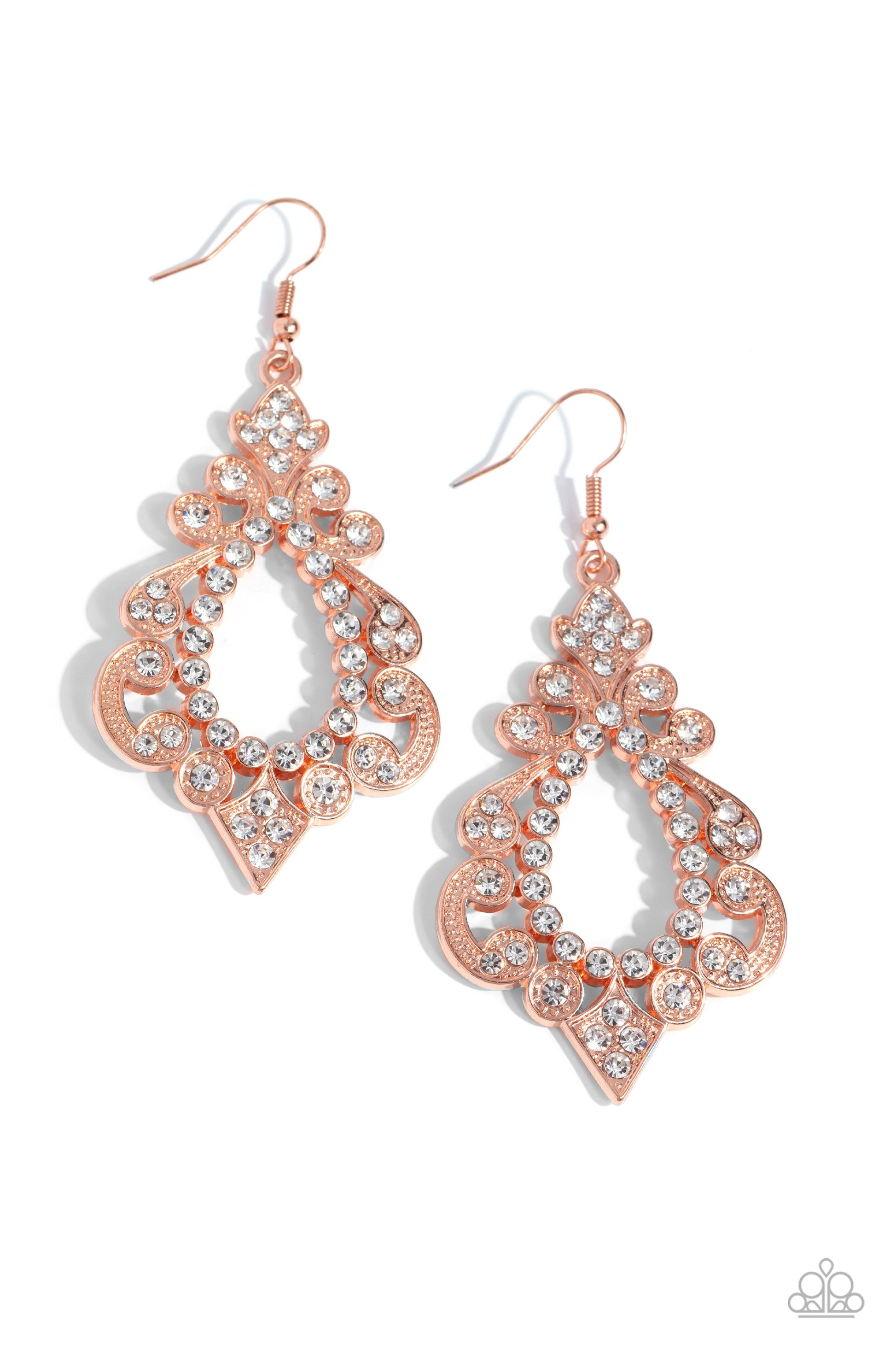 Fit for a DIVA - Copper Earrings - Paparazzi Accessories - Alies Bling Bar