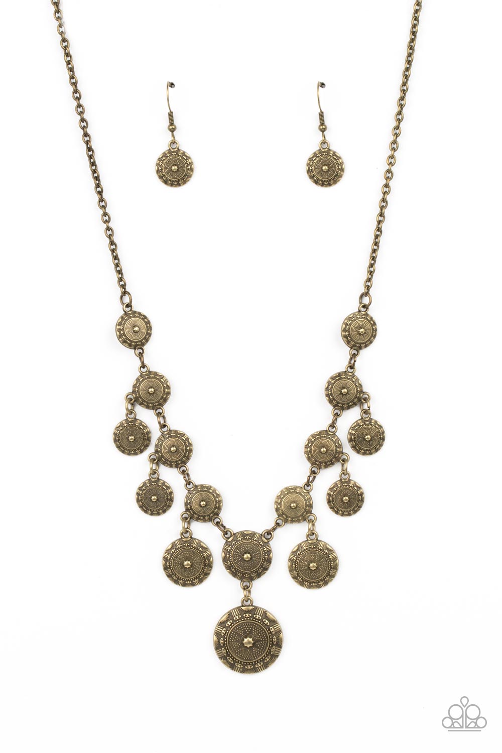 Sahara Stars - Brass Necklace - Paparazzi Accessories - Alies Bling Bar