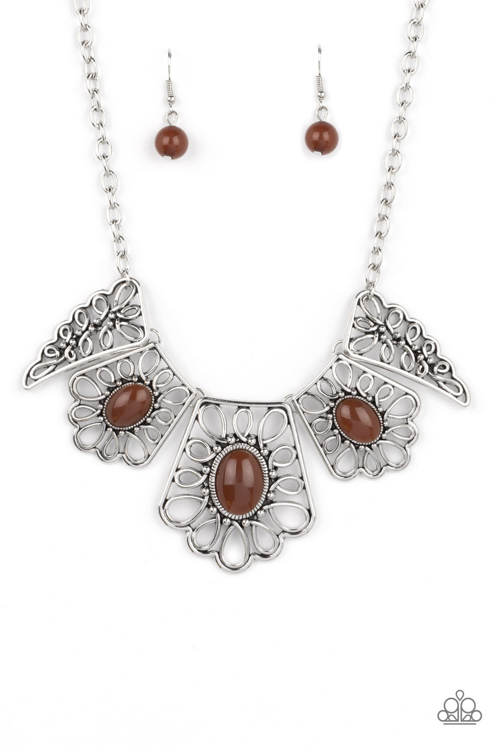 Glimmering Groves - Brown Necklace - Paparazzi Accessories - Alies Bling Bar