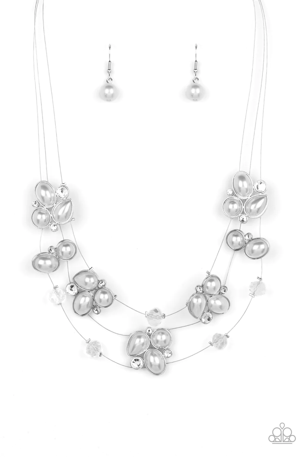 Snow Angels - White Necklace - Paparazzi Accessories - Alies Bling Bar