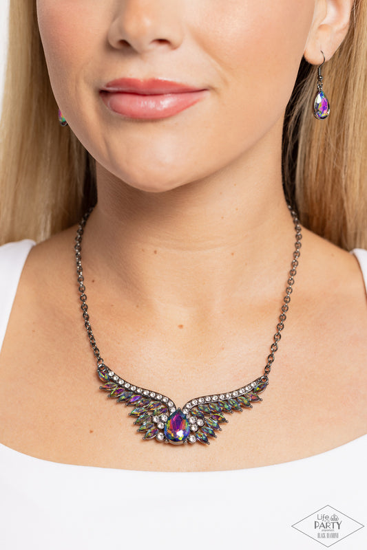 Smoldering Shimmer - Multi Necklace  - Paparazzi Accessories- Black Diamond 2023 - Alies Bling Bar