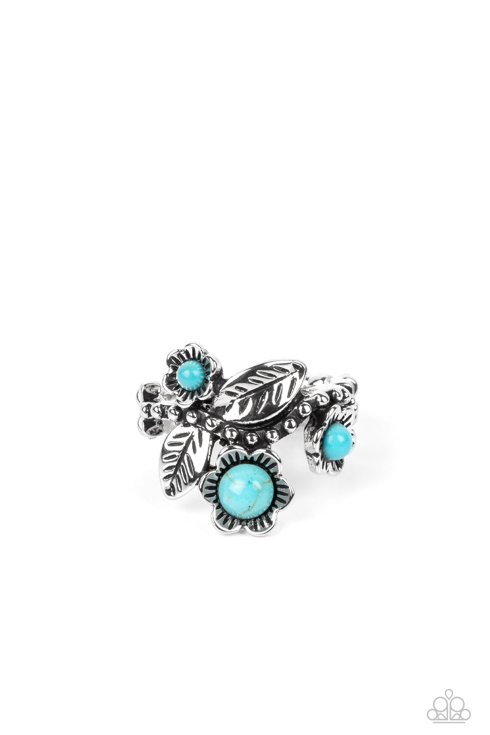 Wonderland Wildflower - Blue Ring - Paparazzi Accessories - Alies Bling Bar