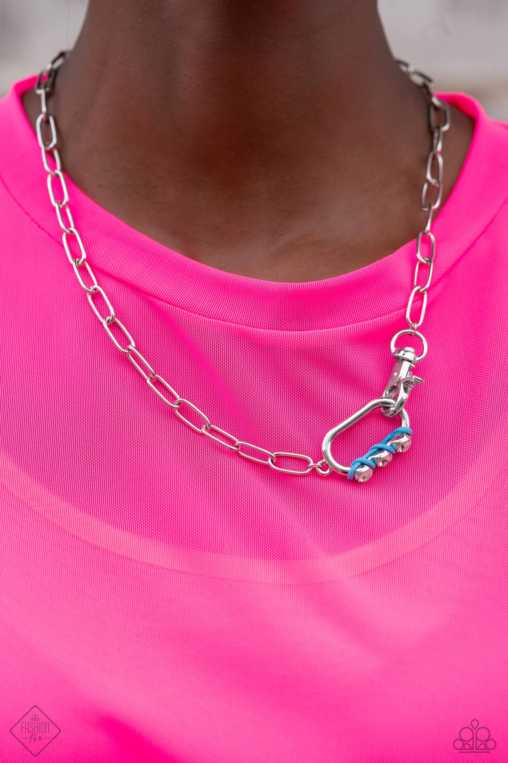 Don't Want to Miss a STRING - Blue Necklace -Paparazzi Accessories -  Fashion Fix - Alies Bling Bar