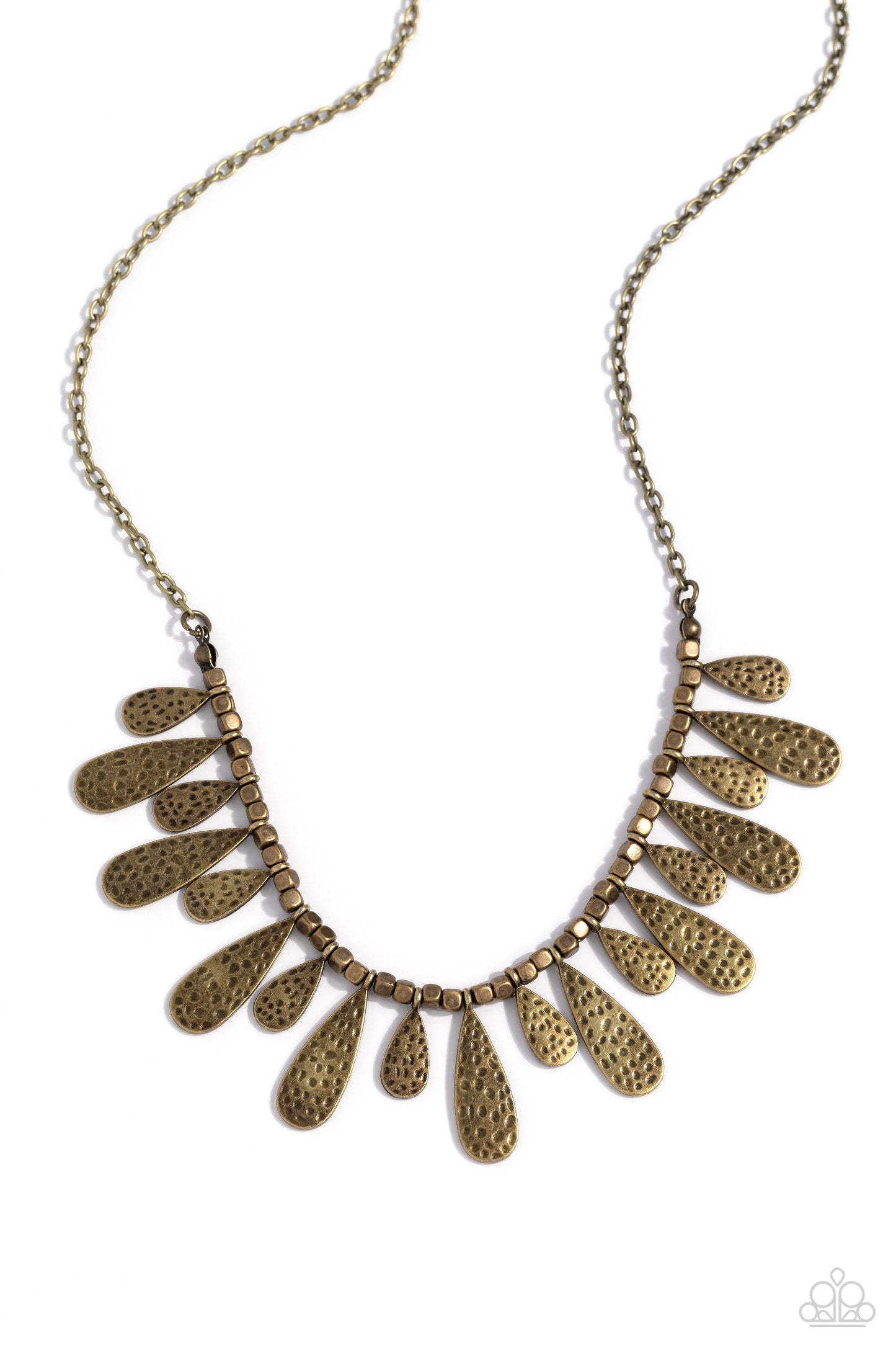 Compelling Confetti - Brass Necklace - Paparazzi Accessories - Alies Bling Bar