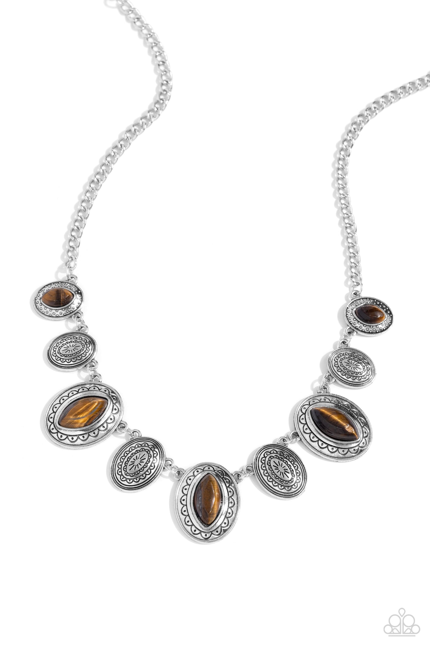 Textured Trailblazer - Brown Necklace - Paparazzi Accessories - Alies Bling Bar