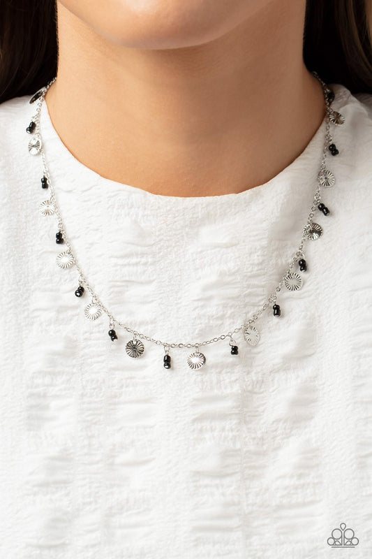 Sand Dollar Sass - Black Necklace - Paparazzi Accessories - Alies Bling Bar