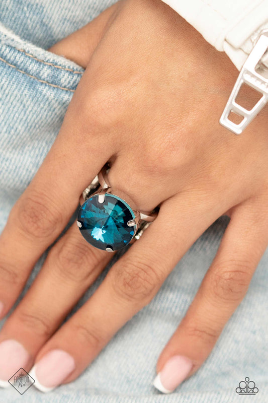 Pronged Powerhouse - Blue Ring - Paparazzi Accessories - August 2023 Fashion Fix