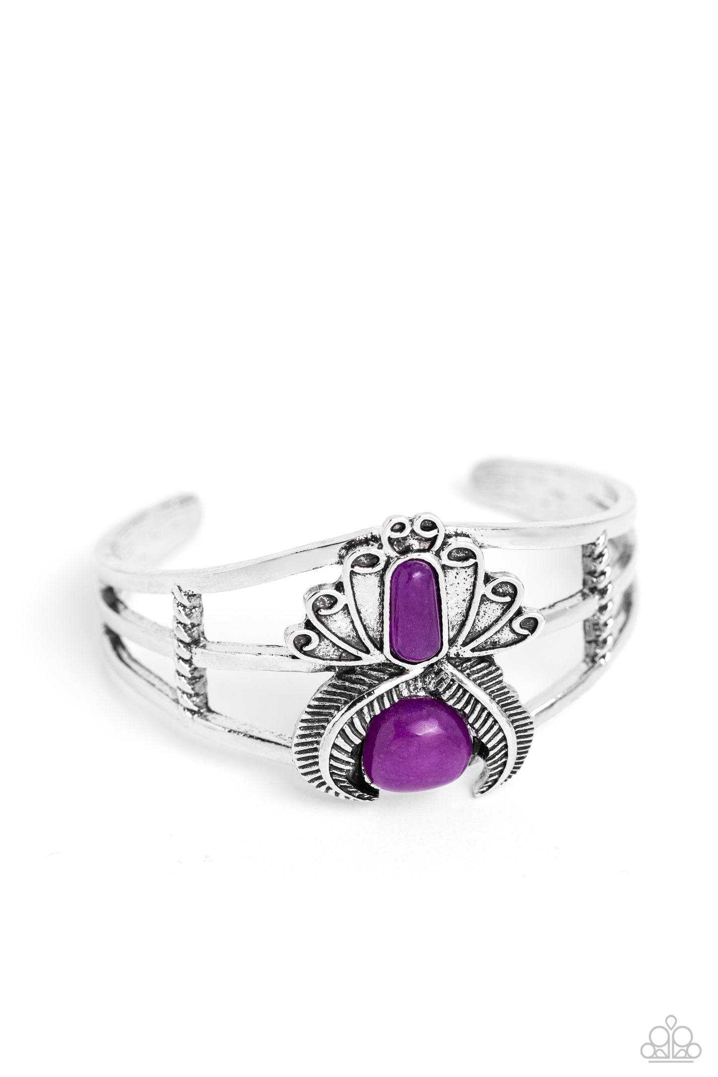 Peacock Plume - Purple Bracelet - Paparazzi Accessories - Alies Bling Bar