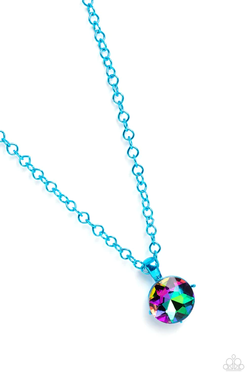 Las Vegas DIP - Blue Necklace - Paparazzi Accessories - Alies Bling Bar