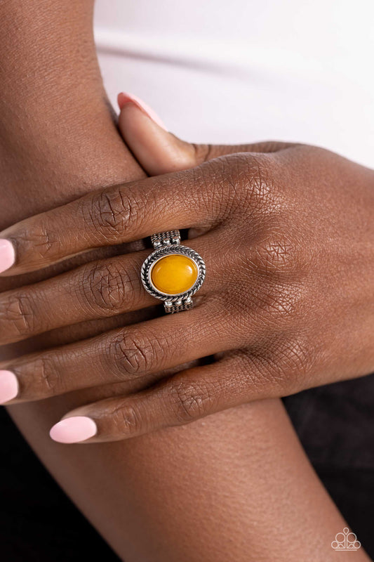 Ranch Ready - Yellow Ring - Paparazzi Accessories - Alies Bling Bar