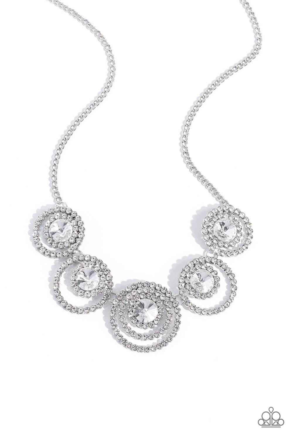 Dramatic Darling - White Necklace - Paparazzi Accessories - Alies Bling Bar