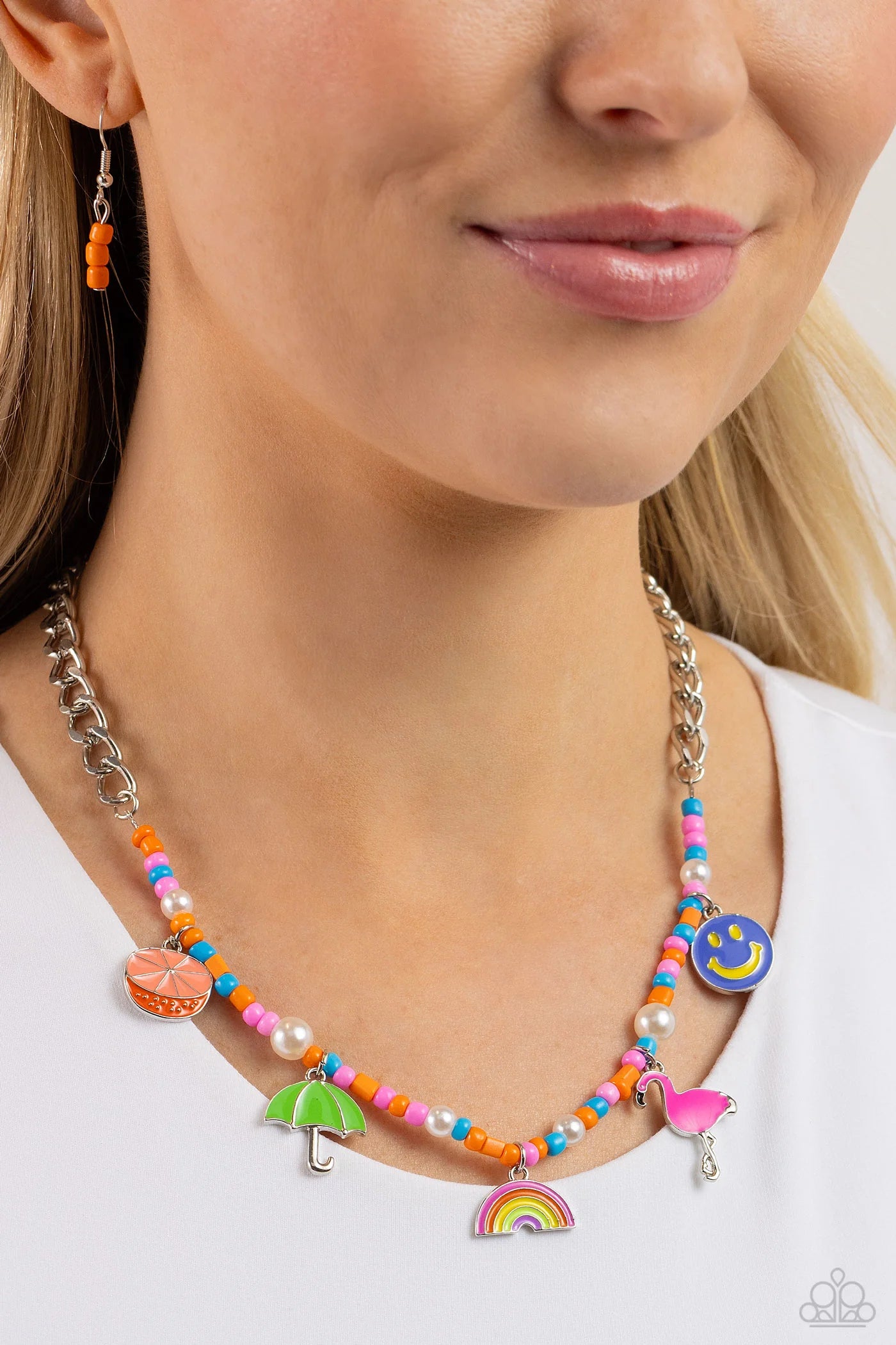 Summer Sentiment - Orange Necklace - Paparazzi Accessories - Alies Bling Bar