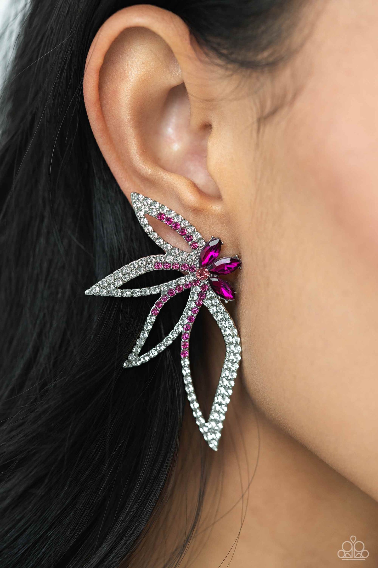 Twinkling Tulip - Pink Earrings- 2024 Life of the Party - Paparazzi Accessories - Alies Bling Bar