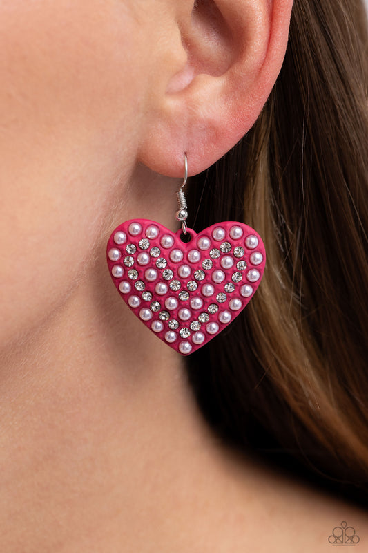 Romantic Reunion - Pink Earrings - Paparazzi Accessories - Alies Bling Bar