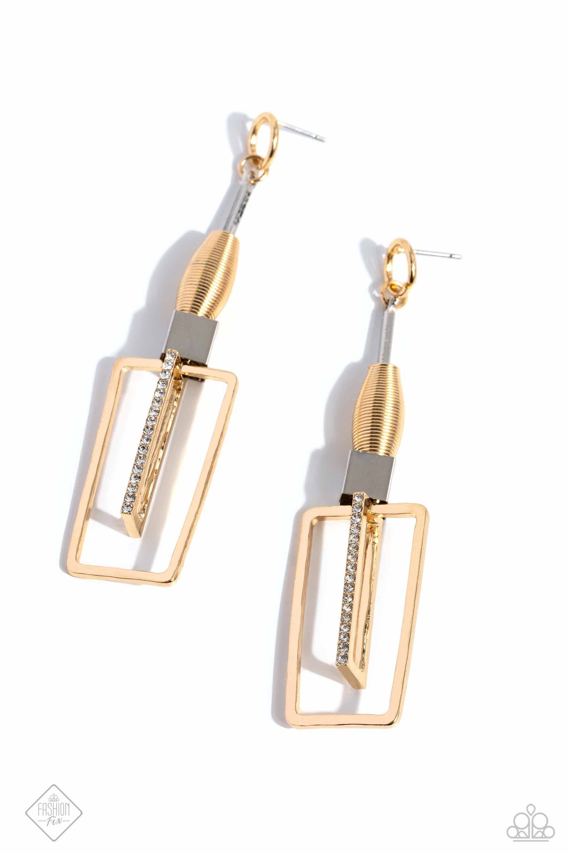 Clear the SQUARE - Gold Earrings - Paparazzi Accessories - February 2024 Fashion Fix - Alies Bling Bar