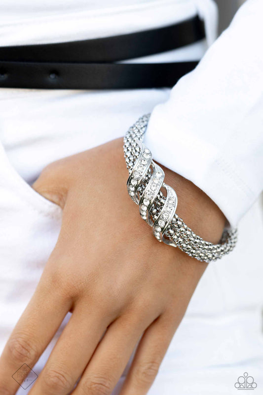 Tangible Taste - White Bracelet - Paparazzi Accessories - February 2024 Fashion Fix - Alies Bling Bar