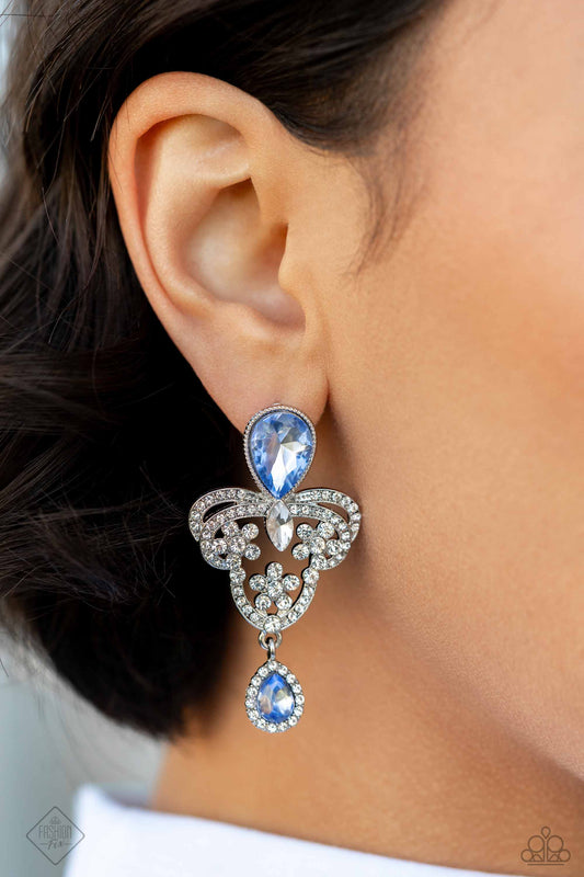 Giving Glam - Blue Earrings -- Paparazzi Accessories - February 2024 Fashion Fix - Alies Bling Bar